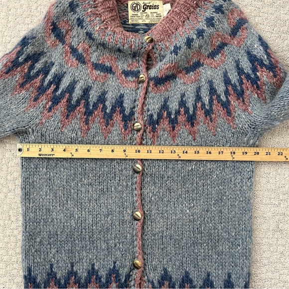 David Grains VTG Sweater Large? Cardigan Wool Icelandic Lopi Nordic Fair Isle - Picture 6 of 11